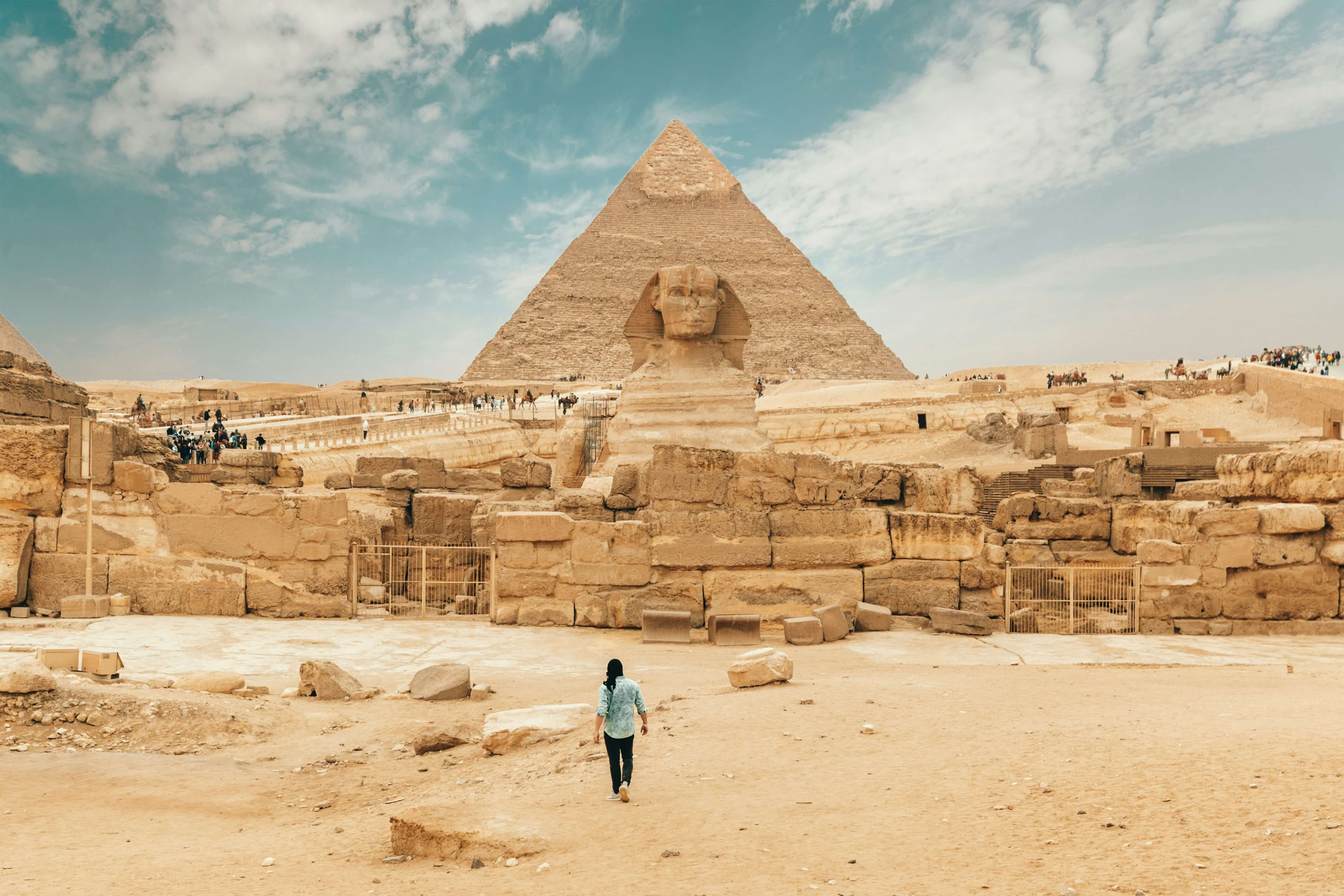 Giza Pyramids at golden hour